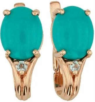 

Aloris earrings with turquoise and cubic zirconia in red gold
