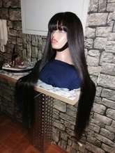 Extensiones de cabello humano peruano no Remy 1B, pelo liso con cierre de encaje, 4 Uds.