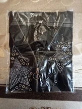 Camiseta con cuentas de 5 estrellas para mujer, Camiseta de algodón de gran elasticidad, camisetas sexys con cremallera y cuello de pico, camiseta sin mangas negra de talla grande 5XL