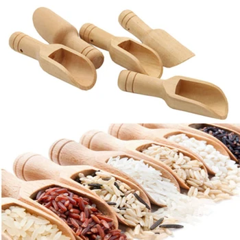 

1pcs Wooden Round Handle Scoop Teaspoon Small Salt Shovel Milk Powder Scoops Mini Wooden Scoops Bath Salt Spoons Condiment Spoon