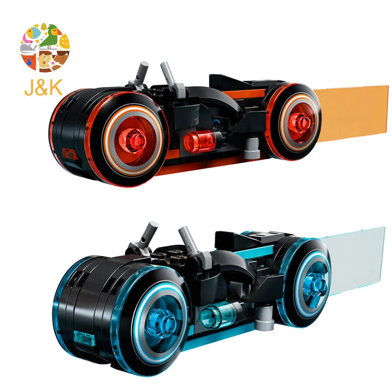 Günstige 21314 248 stücke Film Serie TRON Legacy Licht Zyklen Modell Bausteine Ziegel Erleuchten Spielzeug für Kinder 10881 Gif