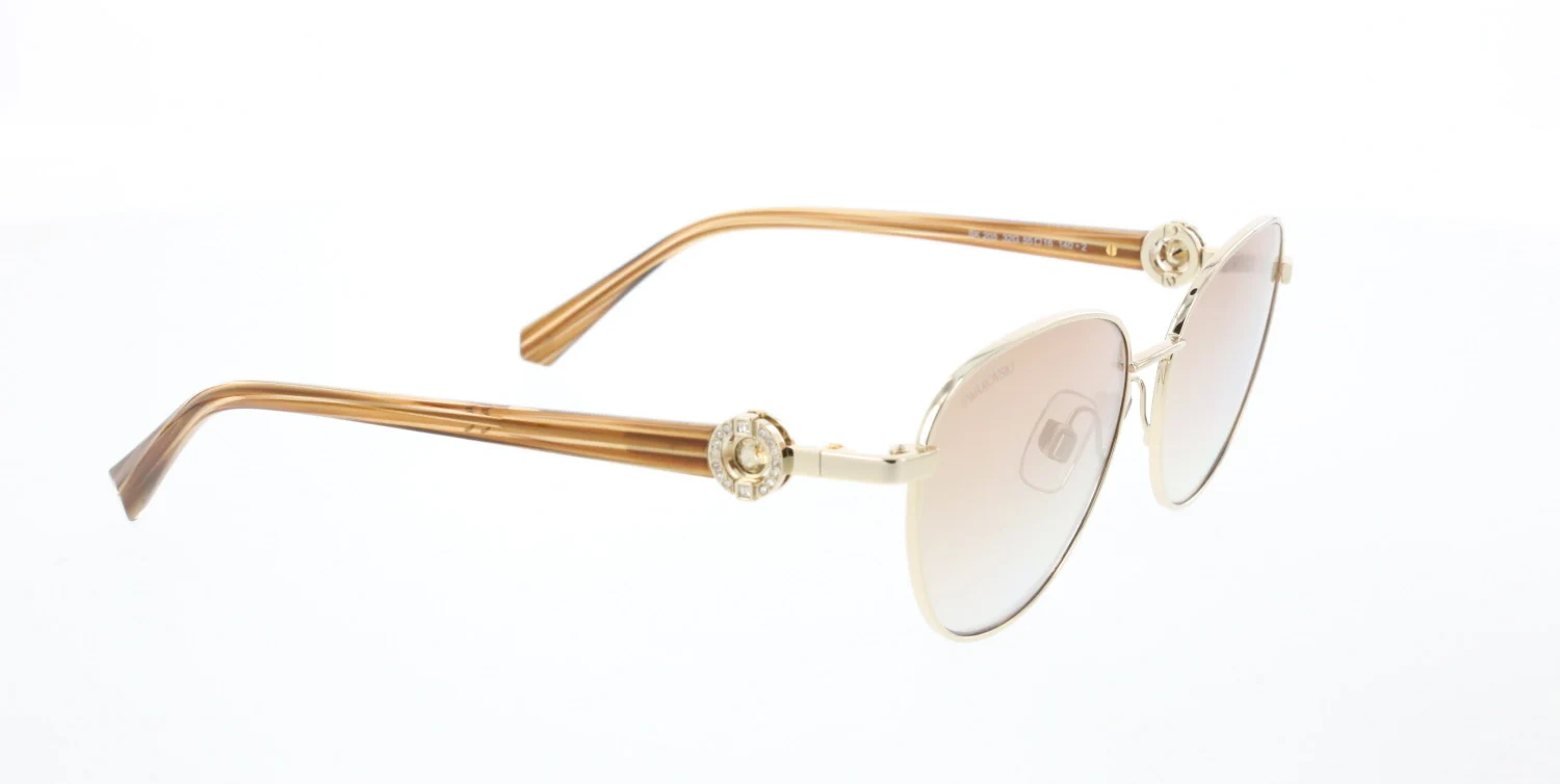 

Women's sunglasses swr 0205 32g metal gold organic oval aval 55-16-140 swarovski