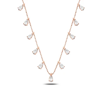 

KUTAYDAN Drop Zircon Cubic Zirconia Dangle Pendant 925 Sterling Silver