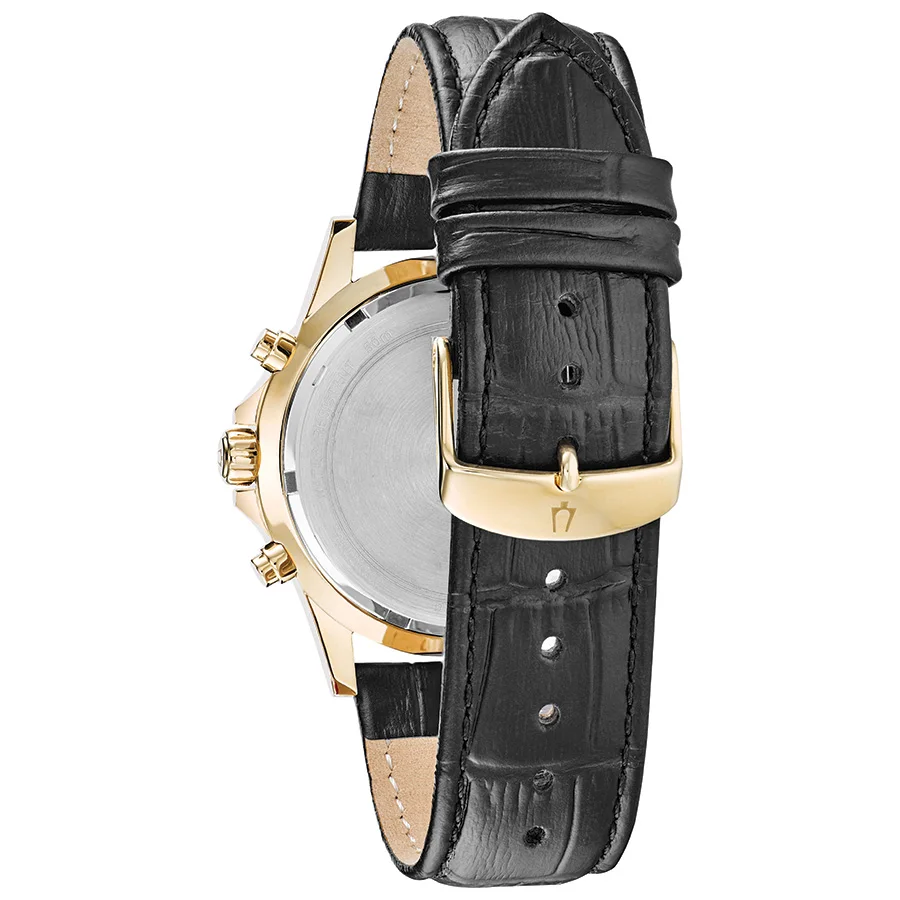 Наручные часы Bulova 97B179 мужские с кварцевым хронографом на кожаном ремешке
