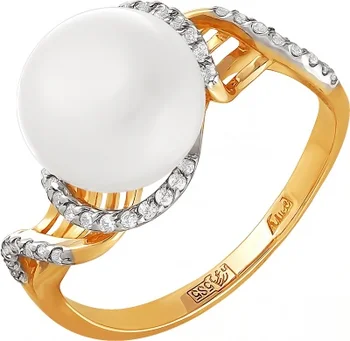 

Примаэксклюзив ring with pearls and cubic zirconia in red gold