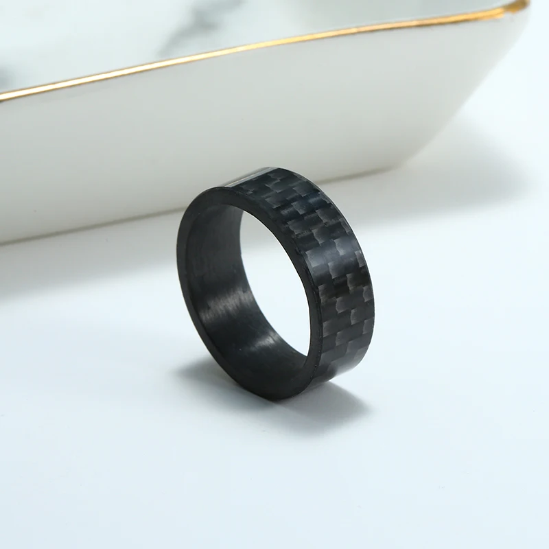 Black Rings Carbon Fiber Spinner Rings Men Women Unique Punk Wedding Engagement Band Stainless Steel bague anti stress wedding rings,womens ring,couple rings,finger rings,jewelry rings,ring jewelry