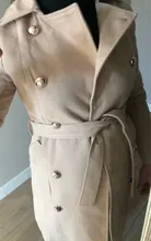 Trench-Coat Female Vintage White Winter Women Double-Breasted Long Solid Slim for Sashes