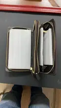 WESTAL-cartera de mano de cuero genuino para hombre, bolso de mano con doble cremallera, billetera de cuero, carteras largas, monedero, 9069