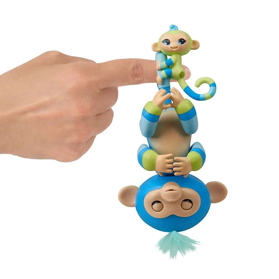 Игрушка электронная Интерактивная обезьянка Билли с малышом 12 см FINGERLINGS