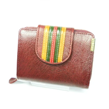 

Bordeaux with tongue and closing de Buttons fur wallet for woman original