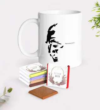 

Personalized Ataturk Themed White Mug and Chocolate Gift Seti-7