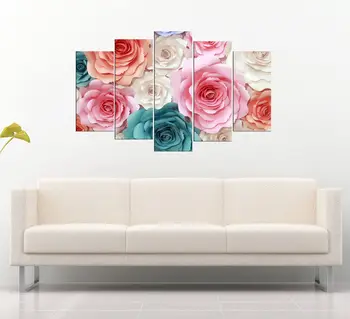 

Colorful Rose Themed 5 Piece Mdf Table