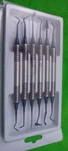 6 unids/set instrumento Dental de resina compuesta de espátula de titanio en la cabeza de