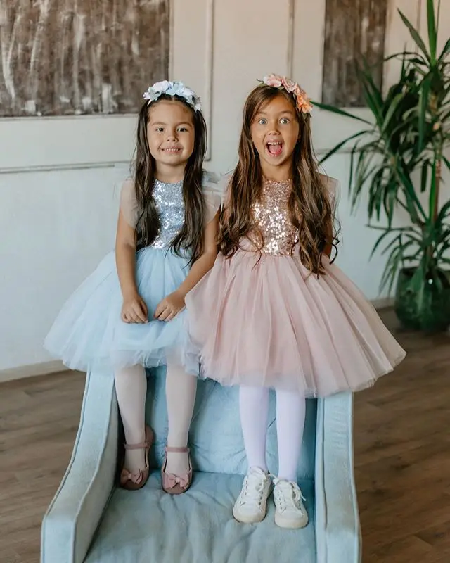 Hot sell Wholesale Girls Dress Sequins Mesh Children Clothes Dress