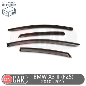 

Window deflectors for BMW X3 II (F25) 2010~2017 protection wind guard vent sun rain visor cover car styling decoration