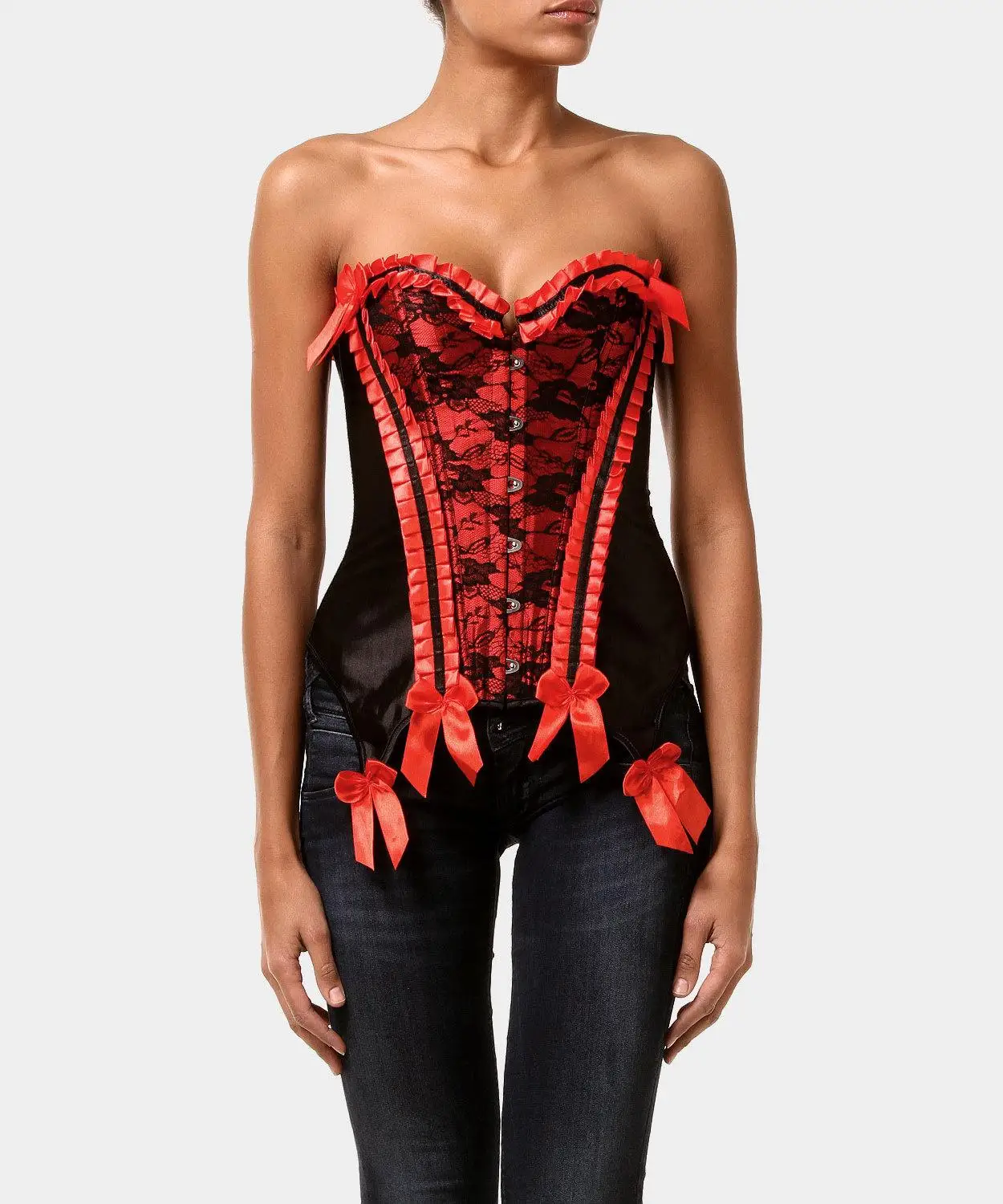 Женский корсет для женщин в красно-черном цвете - Цвет: 5816 RED AND BLACK