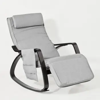 

SoBuy Relax Rocking Chair Lounge Chair with Adjustable Footrest and Removable Side Bag FST20-HG