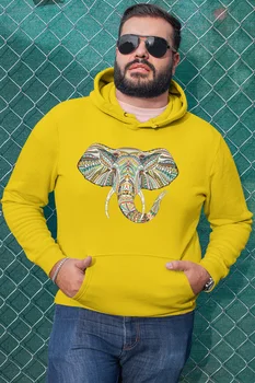 

Angemiel Wear Colorful Elephant Yellow Men 'S Hooded Sweatshirt