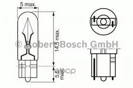 Лампа Накаливания 10шт В Упаковке W2.3w 12v 2.3w W4.6d Pure Light(Стандартные Характеристики) Bosch арт. 1987302240