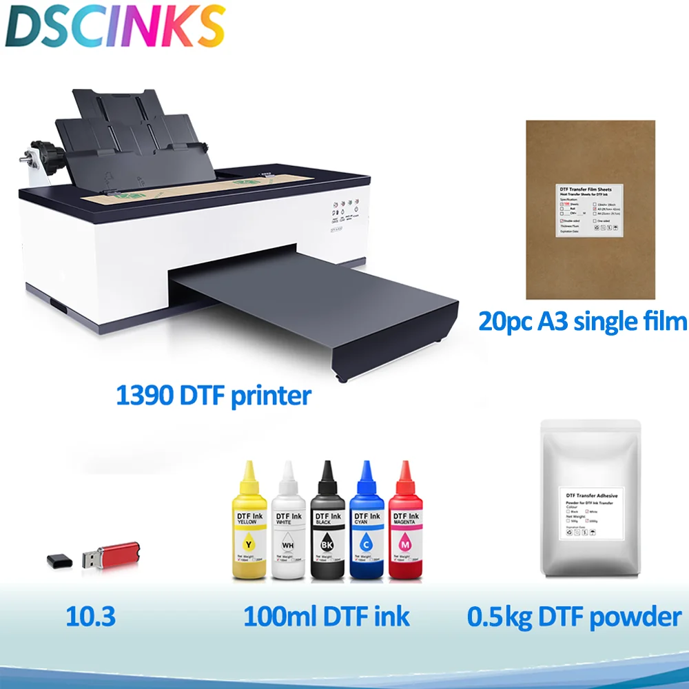 DTF Printer 1390 L1800 For Digital T-Shirt Printing Machine Heat ...