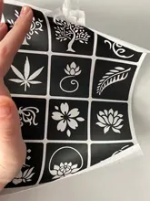 Glitter Templates Tattoo-Stencil Airbrush Small Flower Drawing Kids Women 1-Sheet Geometry