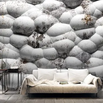 

Wall mural-White stones and moss - 350x245 cm