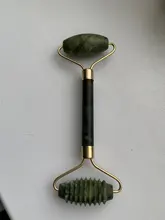 Rodillo masajeador Facial de dos cabezales, piedra de Jade, Estiramiento Facial, manos, piel corporal, relajación, belleza para delgazar piel sana, herramientas de cuidado