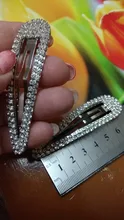 Hair-Clips Geometry Rhinestone Crystal Diamond Women Golden Metal for with Pince Cheveux