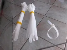 Blanco puede hacerse sujetacables de nylon 8*150/200/250/300/400/450may suelto slipknot corbata reutilizable de plástico de embalaje de la envoltura de corbata Correa