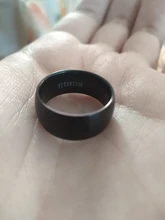 AsJerlya nuevo negro anillo de hombre 100% carburo de titanio de joyería de los hombres de la boda bandas clásico regalo de novio 8mm negro anillo de los hombres de las mujeres