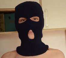 Máscara de cobertura de la cara completa, gorro de Pasamontañas de punto de 3 agujeros, táctica del ejército CS, para invierno, esquí, ciclismo, gorro, bufanda, mascarilla facial cálida