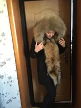 BLUENESSFAIR-Chaqueta larga impermeable de invierno para mujer, abrigo de piel de zorro y mapache Natural, ropa de calle extraíble, 2020