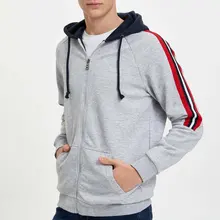 DeFacto Fashion Man Sport Hooded Cardigan Male Casual Pockets Loose Coats Men's Sportwear Leisure Coats Autumn- L0850AZ19AU