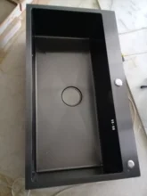 Fregadero de cocina de acero inoxidable, montaje superior, cuenco individual, color gris oscuro, accesorio para el hogar, accesorios de drenaje para grifo de cocina, 304