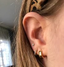 CANNER-pendientes de aro de Plata de Ley 925 auténtica para mujer, aretes redondos de circonia cúbica, joyería de boda, 1 Juego, 100%