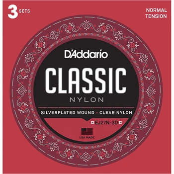 

Ej27n-3d student strings for classical guitar, silver plated copper, 3 sets, D'Addario