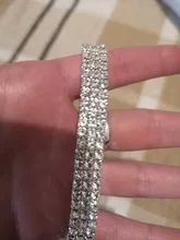 Pulsera para tobillo con diamantes de imitación, brazalete de cristal joyería, Color plata, elástica, 1/2/3/2021 filas, 4/5