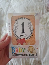 12 hojas Milestone Photo Sharing Cards Set de regalo Baby Age Cards - Baby Milestone Cards, tarjetas fotográficas bebé-foto recién nacido