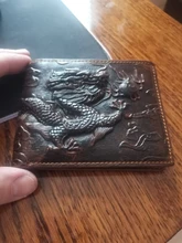 Mens Wallets Short Purse Dragon-Pattern Vintage Unique-Design Genuine-Leather Cardholder