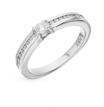 

Gold ring "diamonds of Yakutia" sunlight sample 585 test