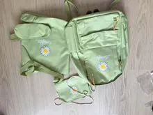 Conjunto de 4 mochilas de estilo pijo con dibujo de Margarita para estudiantes, morral escolar de lona, morral de viaje para chicas adolescentes