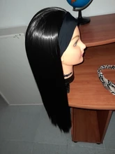 Pelucas de diadema largas y rectas para mujeres negras, pelo sintético resistente al calor, hecha a máquina, 20, 22, 24, 26, 28 y 30 pulgadas