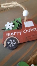 2021 New Year Natural Xmas Elk Wood Craft Christmas Tree Ornament Noel Christmas Decoration