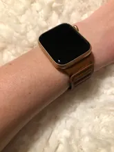 Correa de enlace de cuero para Apple watch, banda de 44mm, 40mm, 38mm, 42mm, pulsera de bucle magnético original, iWatch seires 3, 5, 4, 6 SE