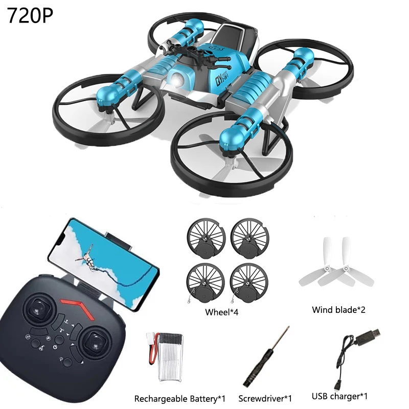 quadcopter rc mini drone 720P MINI Drone Land and Air Mode Can Be Switched Profesional Quadcopter Foldable Real-time transmission RC Drone Kid Toy GIft world tech toys prowler spy drone camera remote control quadcopter RC Quadcopter