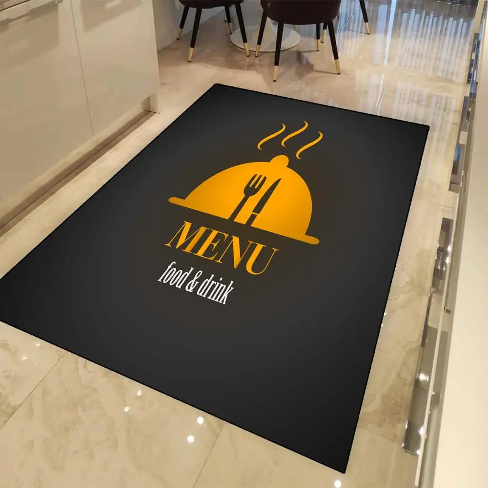 Else черный желтый меню столовые приборы 3d принт нескользящие микрофибры Кухня современный декоративный моющийся коврик
