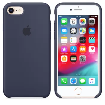 

Apple iPhone 7 Original Thin Silicone Rubber Case Back Cover-Dark Blue