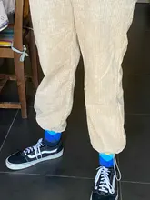 Privathinker-Pantalones rectos de pana para hombre y mujer, ropa de calle coreana cálida, de gran tamaño, Color sólido