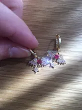 Pendientes de tuerca de alas de Ángel para mujer, de circonia cúbica de oro Real de 14K, joyería delicada, aretes de estrella de corazón de estilo romántico