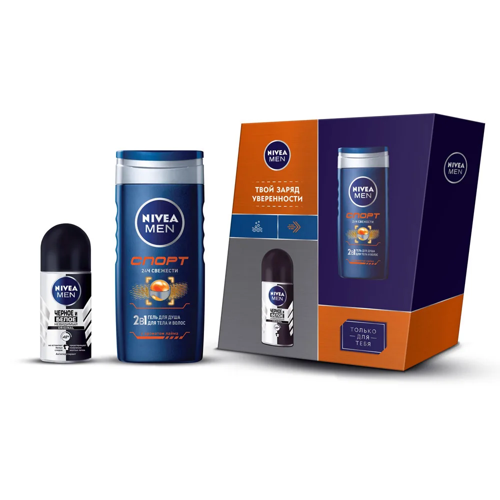 Набор подарочный Nivea Men Спорт(гель для душа+ дезодорант-ролл